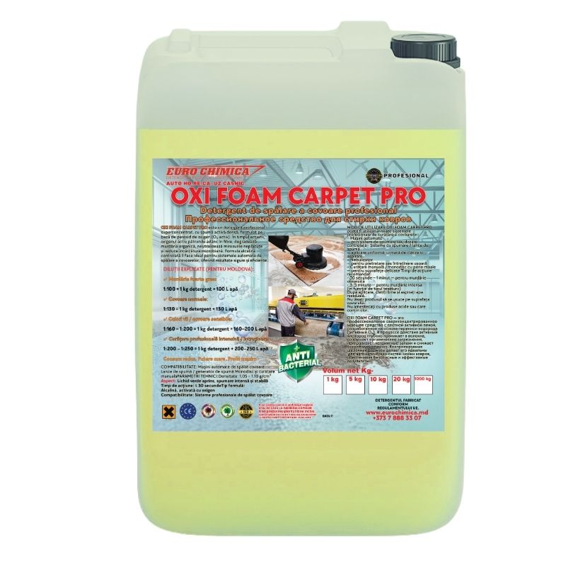 Detergent profesional pentru covoare și textile OXI FOAM CARPET PRO – soluție pentru spălătorii covoare